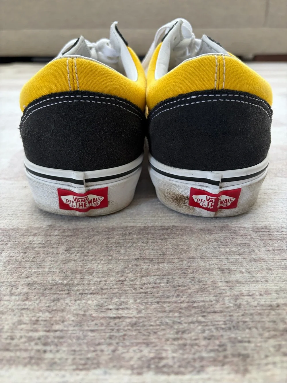 Vans Yellow, Grey and White Old Skool Low Top Sneakers